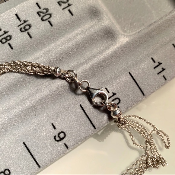 17” Stamped 925 Sterling Silver 5 Chain Necklace - Picture 3 of 5